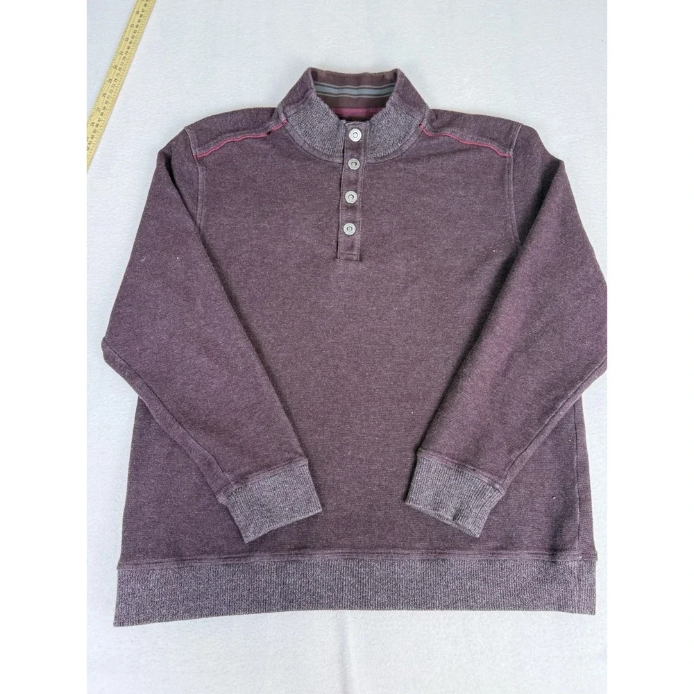 Tommy‎ Bahama Sweater Mens XL Long Sleeve 1/4 Zip Pullover Wine